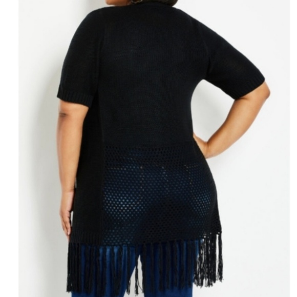 Fringed Open Knit Cardigan - Picture 2 of 2